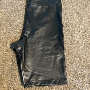 Pleather Biker Shorts